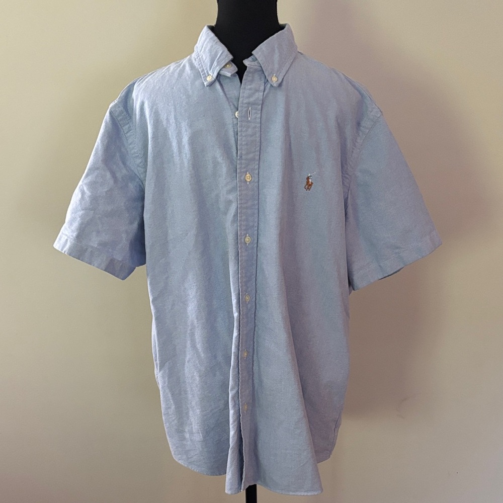 Polo Ralph Lauren blue short sleeve casual button down size XL